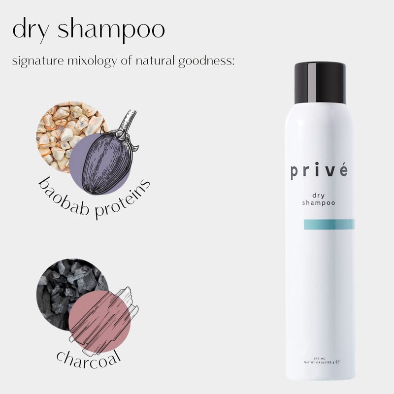 PRIVE PrivÃ© Dry Shampoo Spray - Volumizing Dry Shampoo for Women - Absorbs Oil and Adds Volume & Texture - Formulated with Charcoal, Bamboo & Green Tea - Vegan & Cruelty-Free (4.4 oz) - Image 3